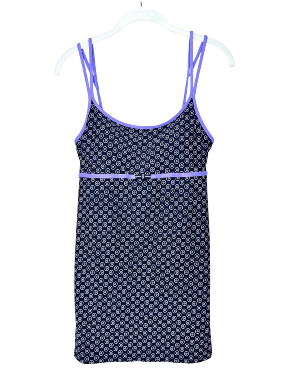 Nautica Womens Swim Dress Swimsuit Size 14 Purple Black Swimsuit One Piece Skirt